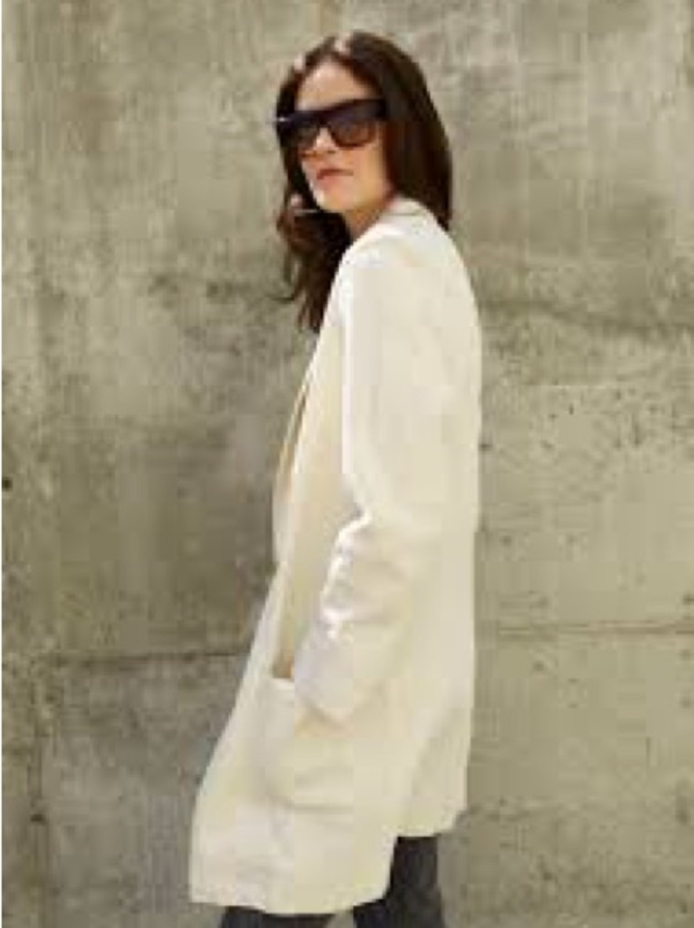 Classic Women's Cream denim Longline Coat